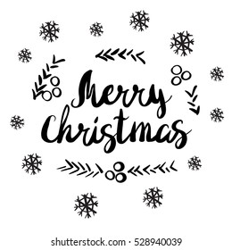 Vector illustration of a greeting Christmas simple text