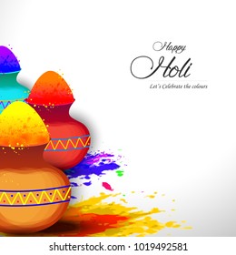 Vector illustration or greeting of colorful background for Indian festival Holi