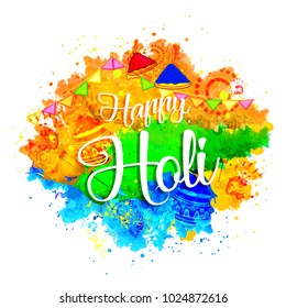 Vector illustration or greeting of colorful background for Indian festival Holi