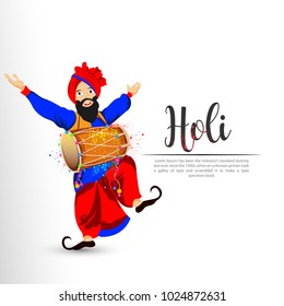 Vector illustration or greeting of colorful background for Indian festival Holi