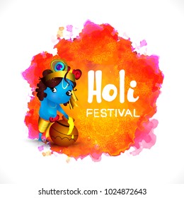 Vector illustration or greeting of colorful background for Indian festival Holi