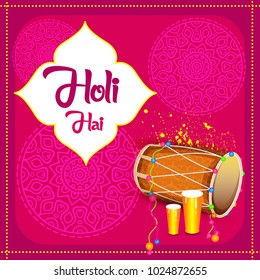 Vector illustration or greeting of colorful background for Indian festival Holi