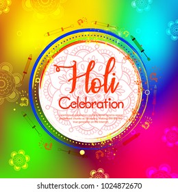 Vector illustration or greeting of colorful background for Indian festival Holi
