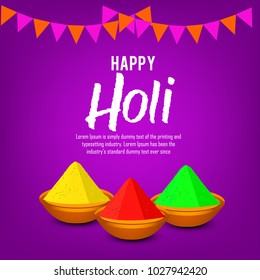 Vector illustration or greeting of colorful background for Indian festival Holi.