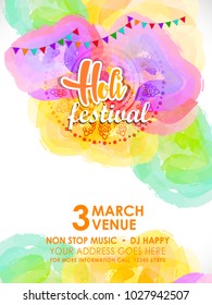 Vector illustration or greeting of colorful background for Indian festival Holi.