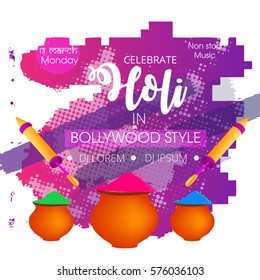 Vector illustration or greeting of colorful background for Indian festival Holi