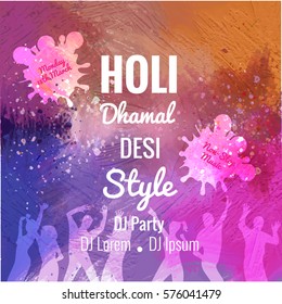 Vector illustration or greeting of colorful background for Indian festival Holi