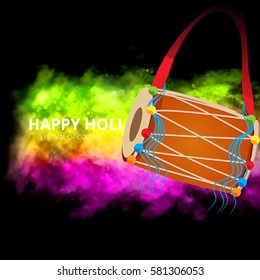 Vector illustration or greeting of colorful background for Indian festival Holi