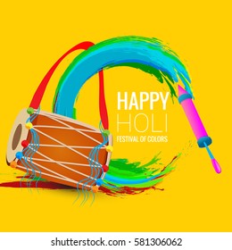 Vector illustration or greeting of colorful background for Indian festival Holi