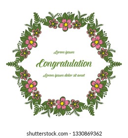 Vector illustration greeting congratulation with decorative frame flower hand drawn