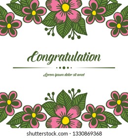 Vector illustration greeting congratulation with decorative frame flower hand drawn