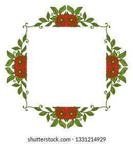 Vector illustration greeting congratulation with picture of a flower frame hand drawn