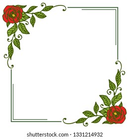 Vector illustration greeting congratulation with picture of a flower frame hand drawn