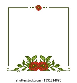 Vector illustration greeting congratulation with picture of a flower frame hand drawn