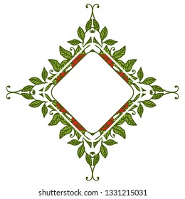 Vector illustration greeting congratulation with picture of a flower frame hand drawn