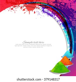 Vector illustration or greeting design of colorful background for Indian festival holi.