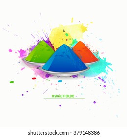 Vector illustration or greeting design of colorful background for Indian festival holi.
