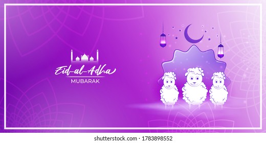 vector illustration of greeting for Eid Mubarak text means Eid Mubarak, golden shiny moon, concept for festive background 