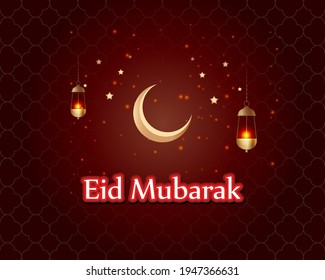 vector illustration of greeting for Eid Mubarak text means Eid Mubarak, concept for festive background 