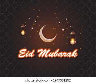 Vektorgrafik des Grußwortes für Eid Mubarak bedeutet Eid Mubarak, Konzept für festlichen Hintergrund 