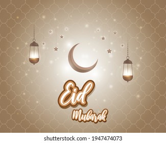 vector illustration of greeting for Eid Mubarak text means Eid Mubarak, concept for festive background 