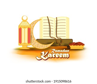 Vektorgrafik des Grußbogens für den heiligen islamischen Monat Ramadan Kareem