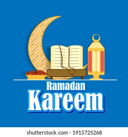 vector illustration of greeting for holy Islamic month Ramadan Kareem
