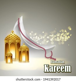 Vektorgrafik des Grußbogens für den heiligen islamischen Monat Ramadan Kareem