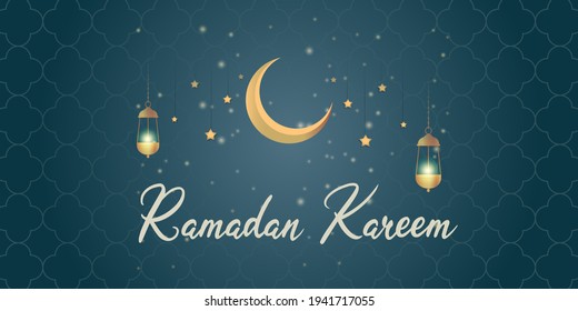 vector illustration of greeting for holy Islamic month Ramadan Kareem