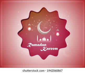 Vektorgrafik des Grußbogens für den heiligen islamischen Monat Ramadan Kareem