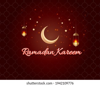 vector illustration of greeting for holy Islamic month Ramadan Kareem