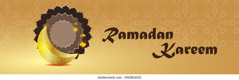 Vektorgrafik des Grußbogens für den heiligen islamischen Monat Ramadan Kareem