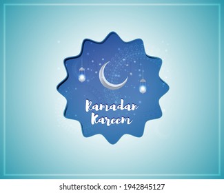 vector illustration of greeting for holy Islamic month Ramadan Kareem