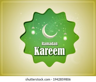 Vektorgrafik des Grußbogens für den heiligen islamischen Monat Ramadan Kareem
