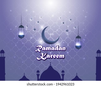vector illustration of greeting for holy Islamic month Ramadan Kareem