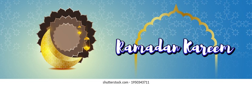 vector illustration of greeting for holy Islamic month Ramadan Kareem