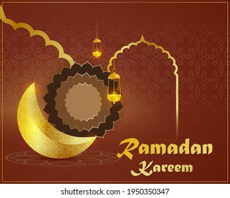 vector illustration of greeting for holy Islamic month Ramadan Kareem