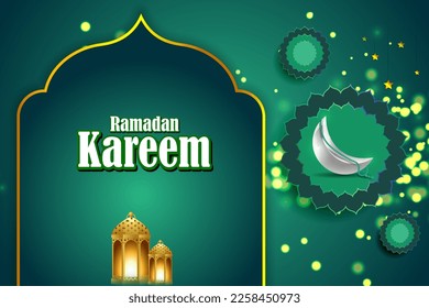 vector illustration of greeting for holy Islamic month Ramadan Kareem