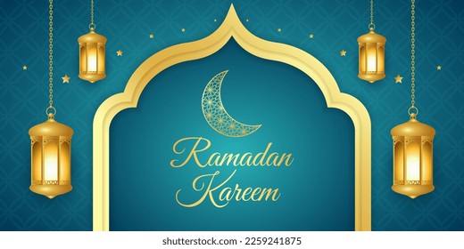 vector illustration of greeting for holy Islamic month Ramadan Kareem