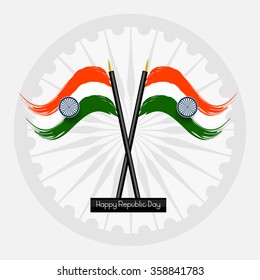 Vector Illustration or greeting for Republic day India, 26 January.