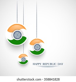 Vector Illustration or greeting for Republic day India, 26 January.