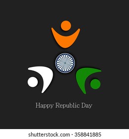 Vector Illustration or greeting for Republic day India, 26 January.