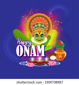 Vector Illustration Greeting South Indian Festival Stock Vector ...