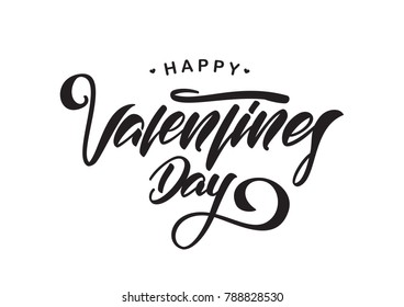 Vector illustration: Greeting type lettering of Happy Valentines Day. Typography design