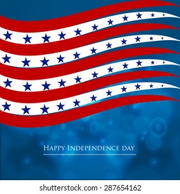 Vector illustration or greetings for 4th of july, independence day of America.
