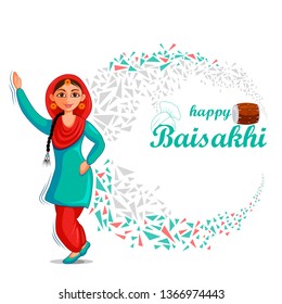 vector illustration of Greetings background for Punjabi New Year festival Vaisakhi celebrated in Punjab India