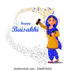 vector illustration of Greetings background for Punjabi New Year festival Vaisakhi celebrated in Punjab India