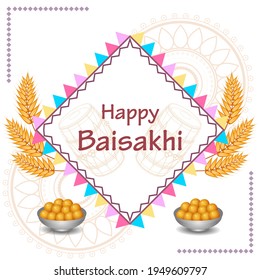 Vektorgrafik von Grußhintergrund für das Punjabi-Neujahrsfestival Vaisakhi in Punjab Indien