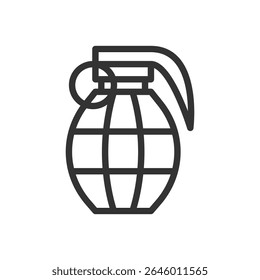 Vector illustration of a Grenade in line style isolated in white background