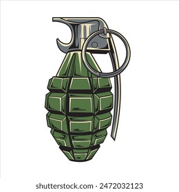 Vector Illustration of Grenade with Vintage Illustration